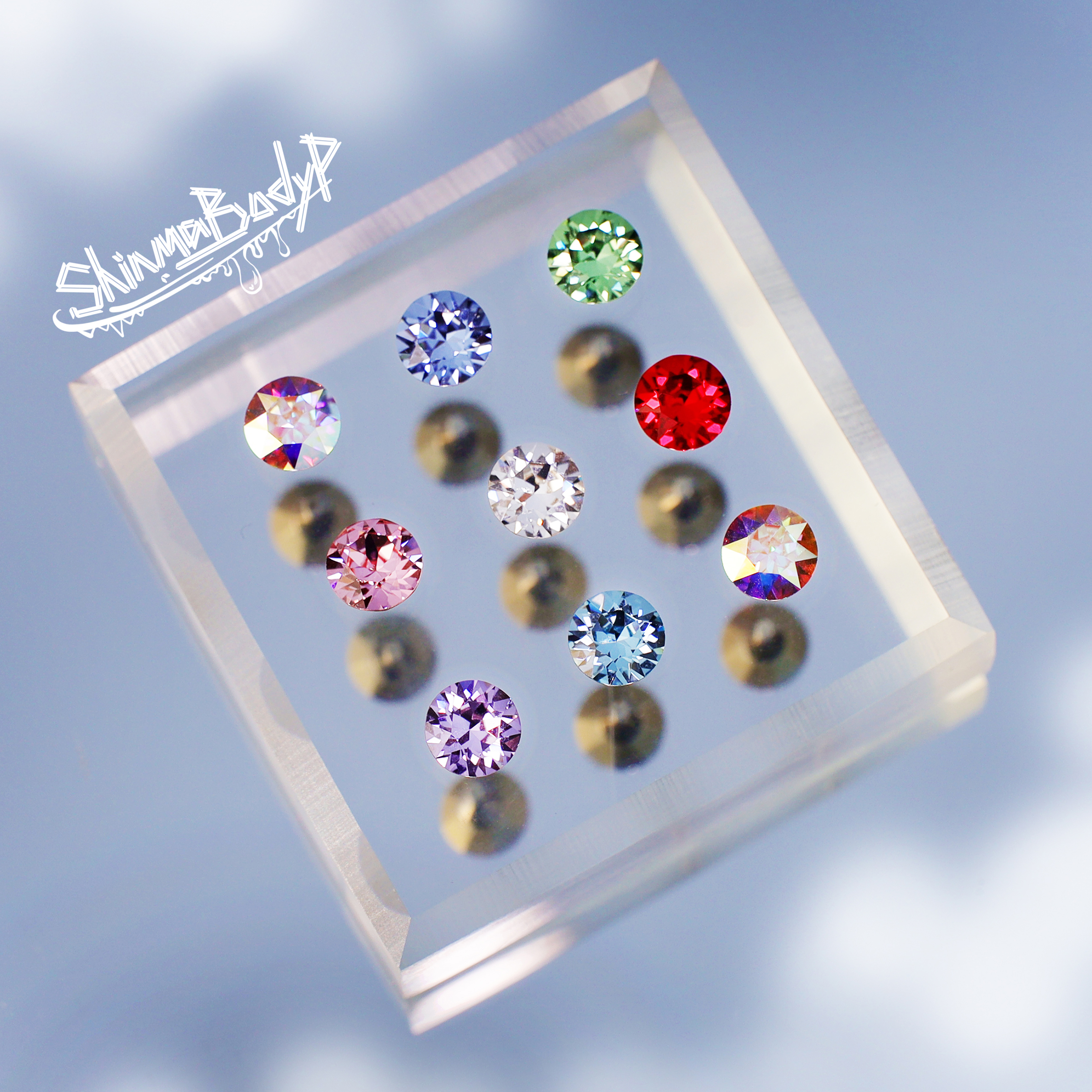 Shinma施华洛钻耳钉唇钉配件