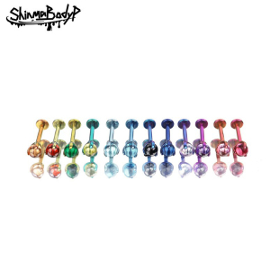 Shinma 136钛合金爪镶4MM锆石内螺纹唇钉耳钉耳骨钉水晶魔法球