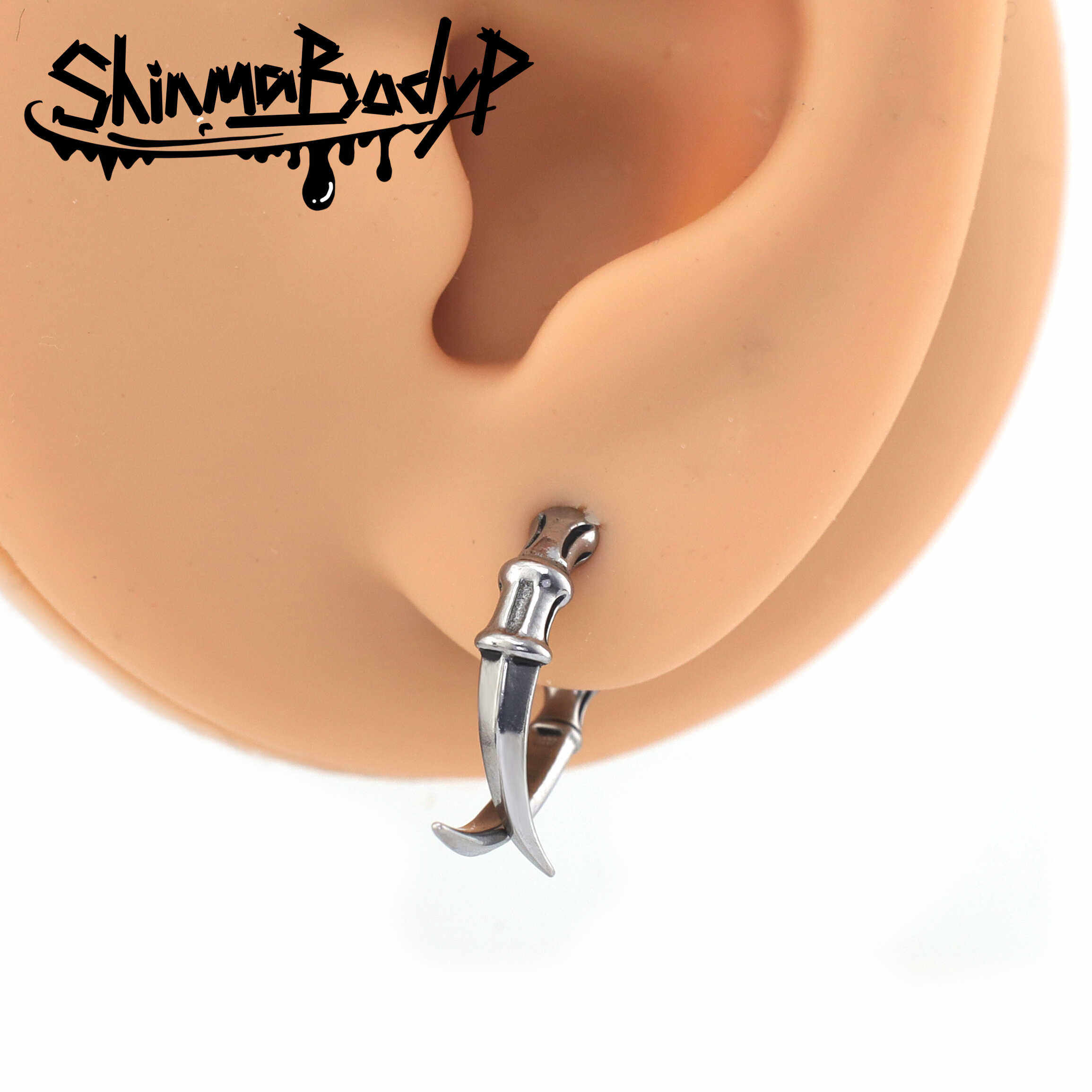 Shinma尖爪鹰爪耳钉耳骨钉土酷小众0.8细针钛钢款穿刺饰品,饰品/流行首饰/时尚饰品新,耳钉,淘宝优惠券,粉丝福利购,淘宝优惠卷