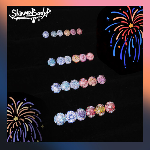 Shinma烟火大会烟花锆石耳钉唇钉