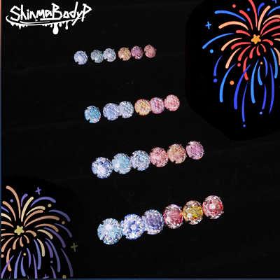 Shinma烟火大会烟花锆石耳钉唇钉