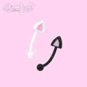 Shinma 爱宠日记猫猫耳朵眉钉rook钉可爱小猫穿刺饰品