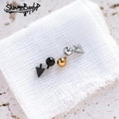 Shinma 136钛合金内螺纹镀白金K金黑色替换球尖锥珠子备用配件