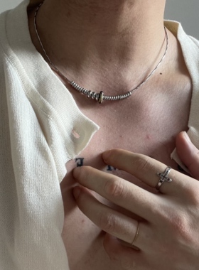 SHUCHEN MEN 不规则碎银子项链简约通勤百搭设计冷淡风