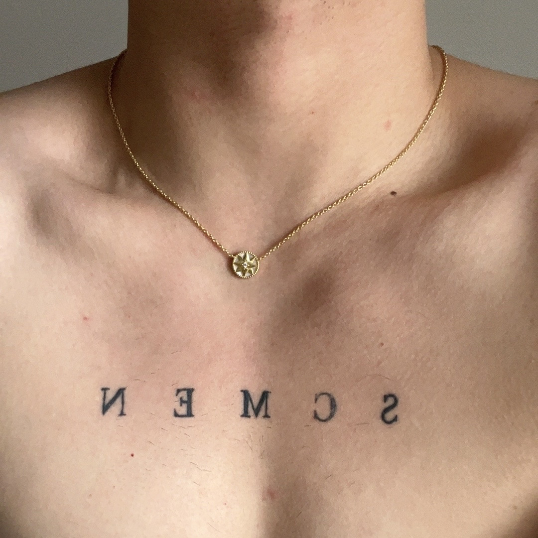 SCMEN小众设计冷淡风八芒星项链ins925纯银罗盘项链双面贝母百搭