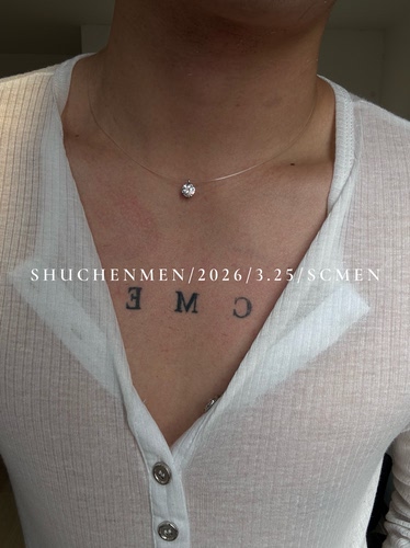 SCMEN 莫桑钻人鱼之泪项链女隐形鱼线锁骨链冷淡高级风男项链