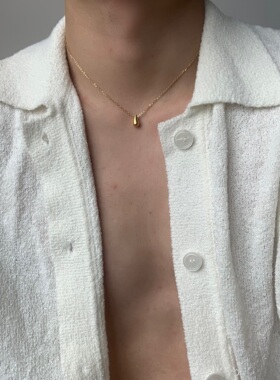 SCMEN短款锁骨链冷淡风水滴钛钢不掉色项链男不褪色女项链