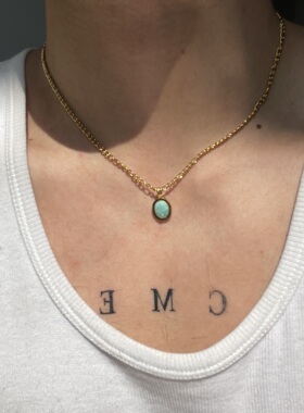 SCMEN短款锁骨链复古法式钛钢不掉色项链男不褪色项链女气质项链