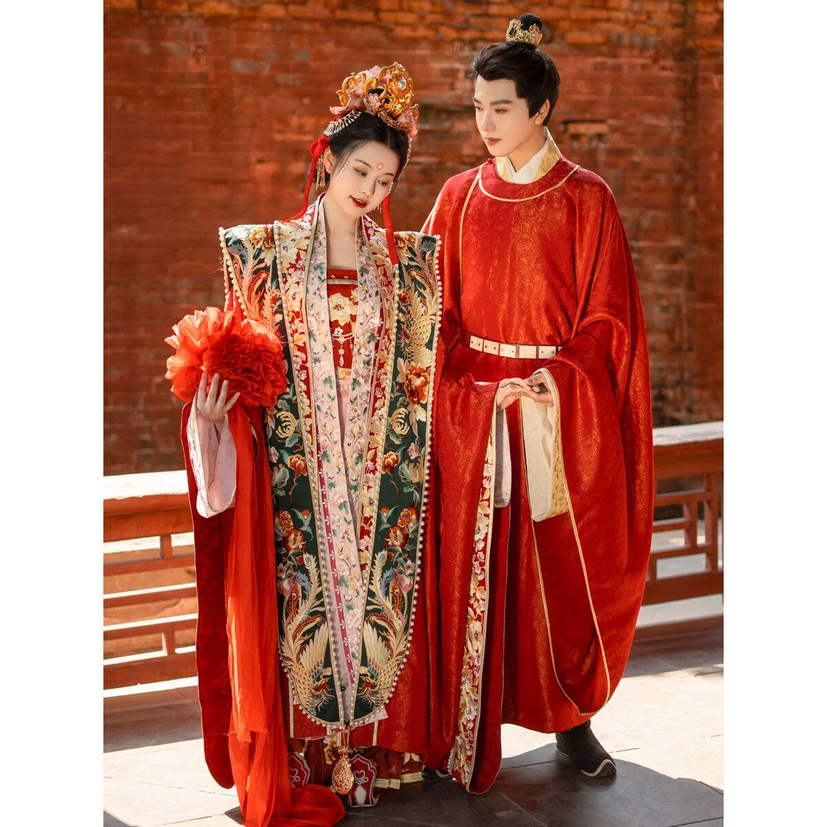 出租遇囍来汉服宋制婚服女灵犀红色凤冠霞帔刺绣传统婚礼中式嫁衣