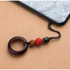 挂件防丢手机挂绳 男士 新款 檀木指环扣手机链黑檀紫檀木钥匙扣时尚