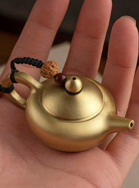 纯黄铜把把壶手把件马上胡麻将手握助赢神器文玩把把胡手玩挂件男
