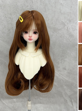 可贝贝bjd娃娃假发3分4分6分mdd熊妹单内扣刘海柔软丝手改毛坯发