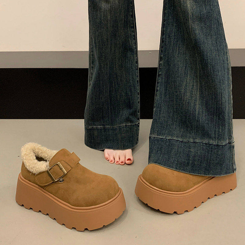 品牌真皮厚底增高雪地靴女2026冬季加绒加厚勃肯鞋乐福鞋松糕棉鞋,女鞋,时尚雪地靴,淘宝优惠券,粉丝福利购,淘宝优惠卷