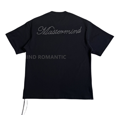 MASTERMIND潮牌圆领新款后背烫钻字母宽松短袖T恤男女同款打底衫