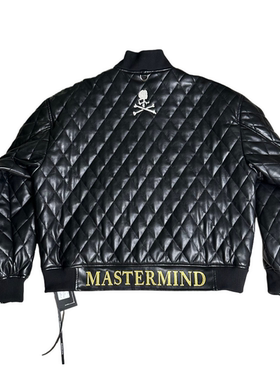 MASTERMIND 25冬季新款夹克廓形宽松休闲骷髅字母刺绣皮衣外套