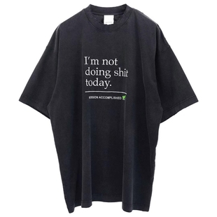 VTM 23SS重磅水洗紫色做旧字母标语短袖T恤SLOGAN VINTAGE TEE