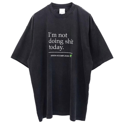 VTM 23SS重磅水洗紫色做旧字母标语短袖T恤SLOGAN VINTAGE TEE