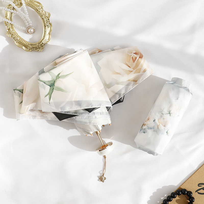 超轻五折小巧便携遮阳雨伞防晒防紫外线双层黑胶太阳伞女晴雨两用,居家日用,伞,淘宝优惠券,粉丝福利购,淘宝优惠卷