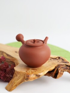日本常滑烧急须 北条 -81 本朱泥200ml 纯手工侧把日式紫砂陶茶壶