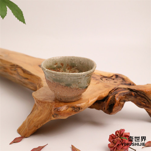日本常滑烧 谷川仁 -18 杯子 70ml 纯手工日式紫砂陶茶杯茶具