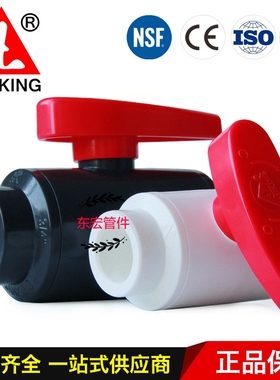 台湾SANKING三厘PVC国标简单球阀 白色塑料插口球阀 鱼缸开关阀门