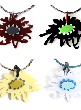 绿场ODDGREEN 彩菊项链 小众设计亚克力长项链 长度可调节 街头