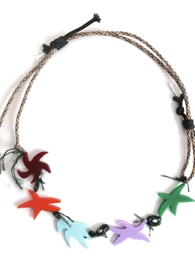 绿场撞色设计海星长项链