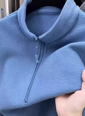 捡漏双面德绒半高领打底衫男士纯色秋冬保暖长袖T恤秋衣内搭体恤