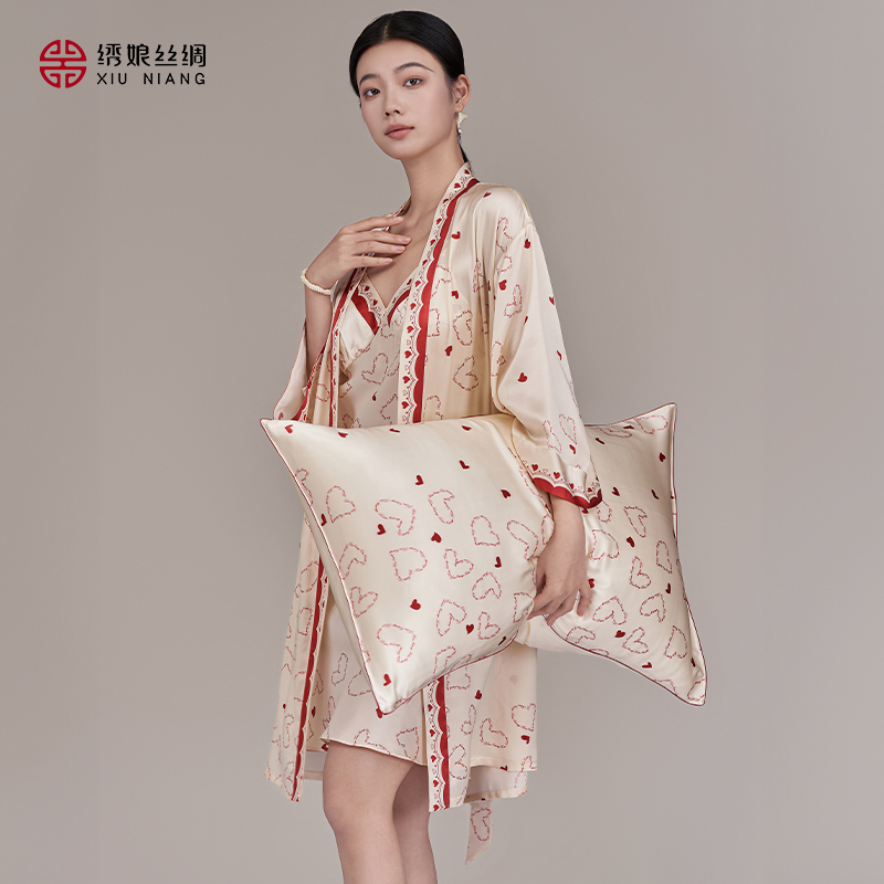 绣娘丝绸真丝睡袍高级家居服