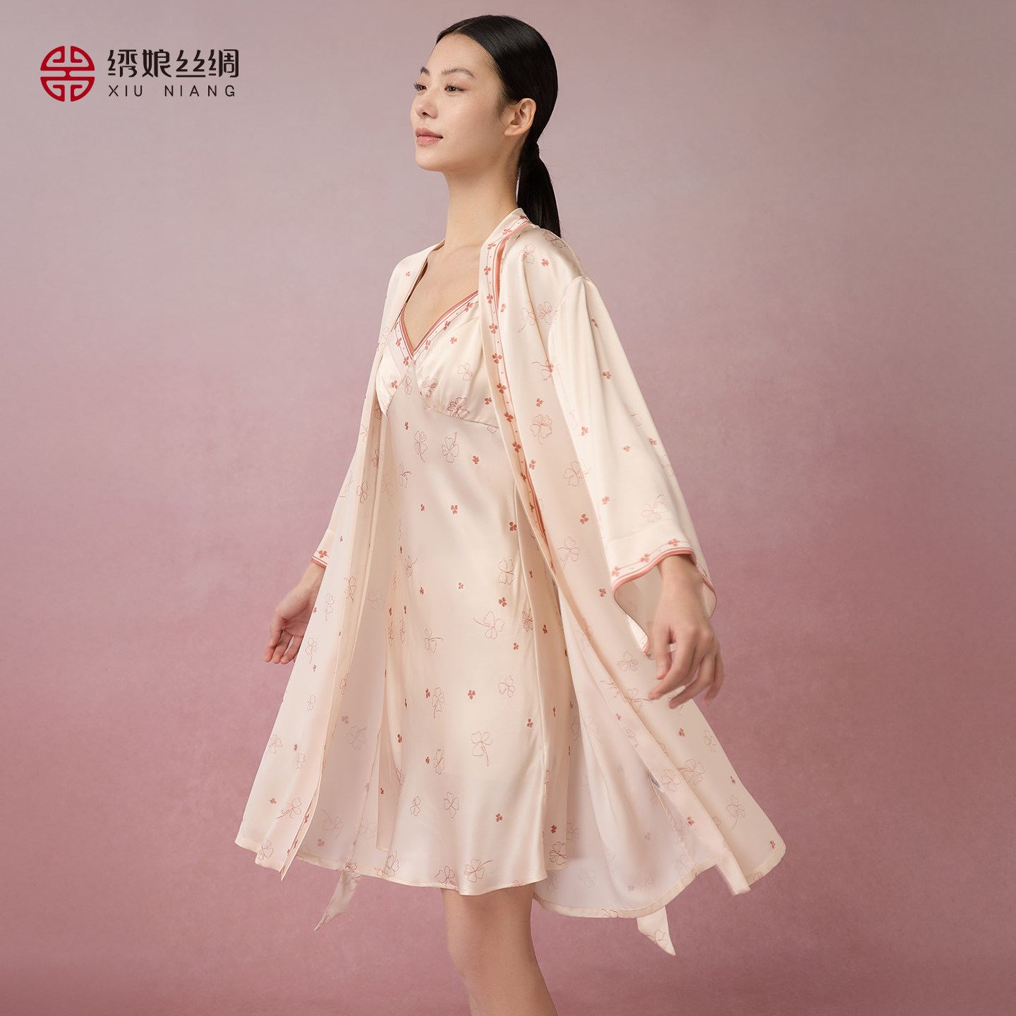 绣娘丝绸2026春夏新款100%桑蚕丝真丝睡袍吊带裙高级亲肤睡衣