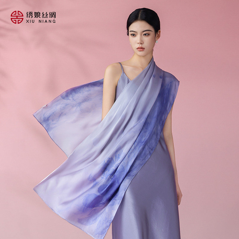 绣娘丝绸100%桑蚕丝真丝丝巾