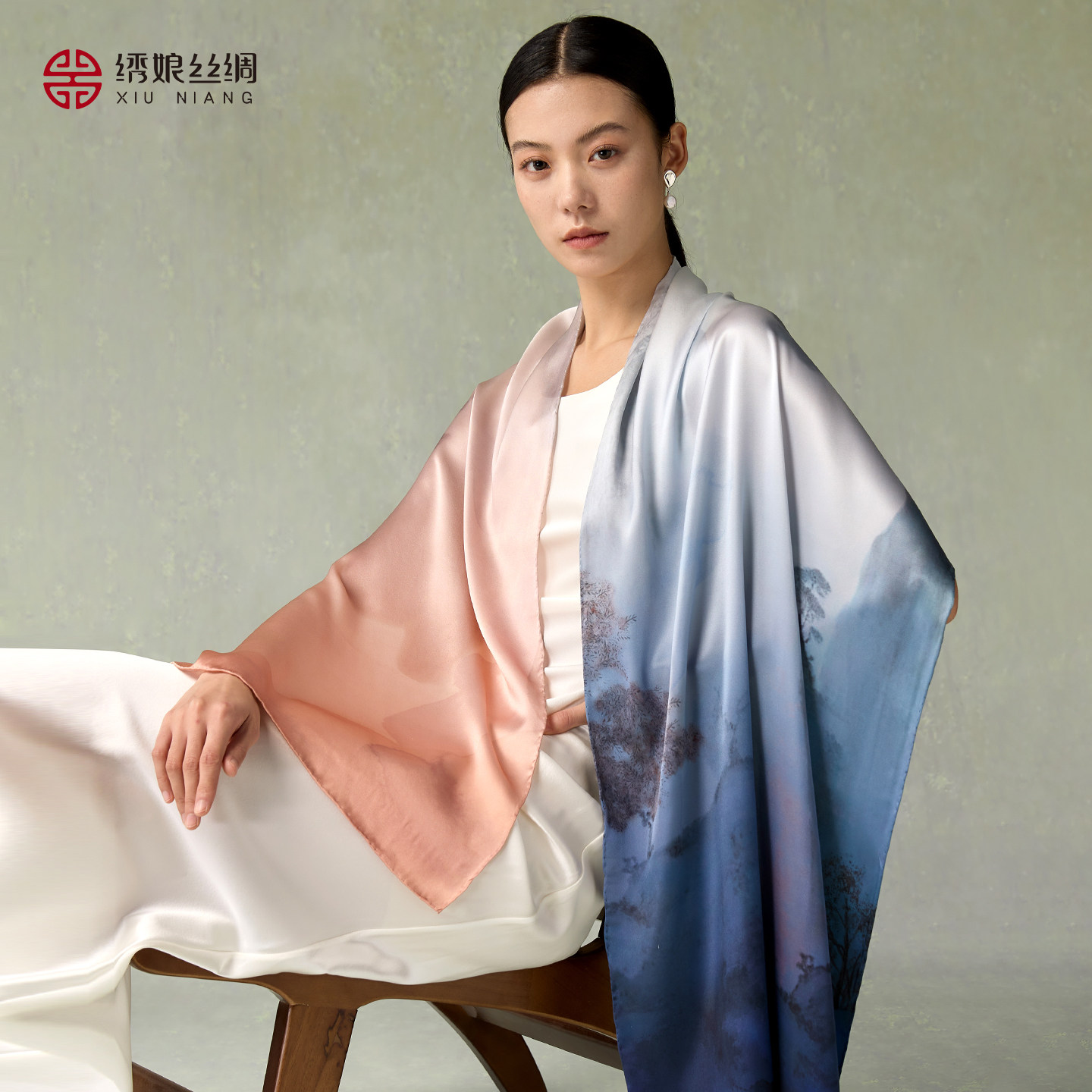 绣娘丝绸100%桑蚕丝真丝丝巾长条系脖高级感2026春夏新款送礼