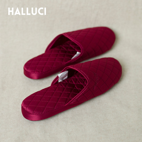 艺帛Halluci丝滑缎面情侣拖鞋
