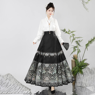 花相知原创汉服女【凤舞】明制新中式织金螺钿马面裙套装三折清