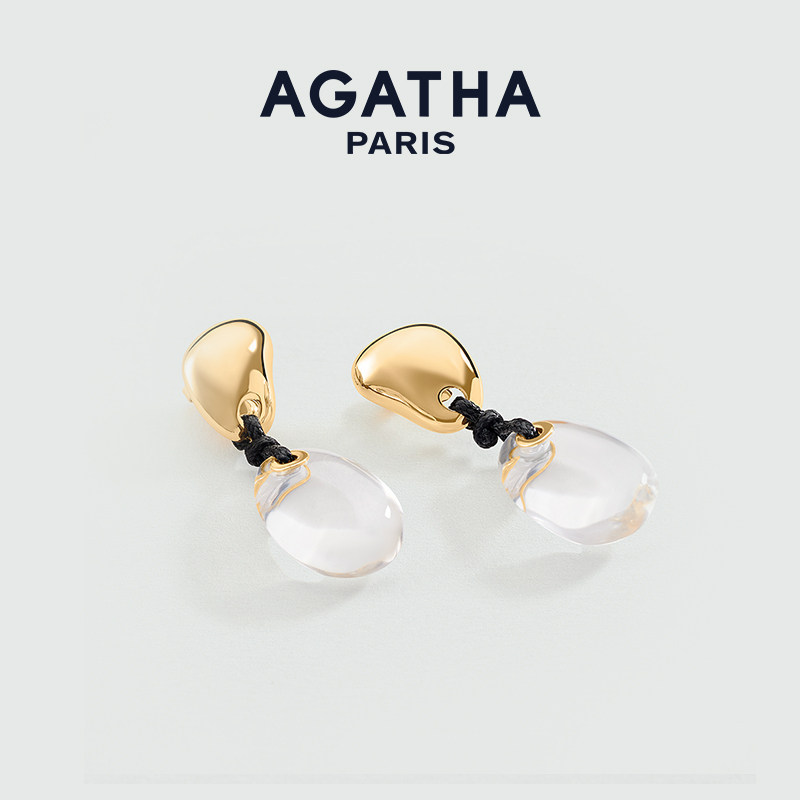 AGATHA/瑷嘉莎奥德赛系列金色吊坠耳环设计感法式38礼物