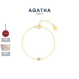 瑷嘉莎经典 AGATHA 璀璨系列小金豆小银豆法式 520礼物 简约手链