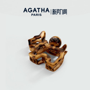 AGATHA/瑷嘉莎流光系列小狗发夹鲨鱼夹巴黎时尚法式抓夹轻奢设计