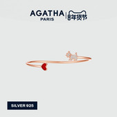 镯子开口高级感法式 AGATHA 瑷嘉莎爱心小狗手镯女款 新年礼物