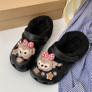 适配crocs卡骆驰洞洞鞋棉内胆加绒云朵光轮鞋套毛绒保暖可拆卸女