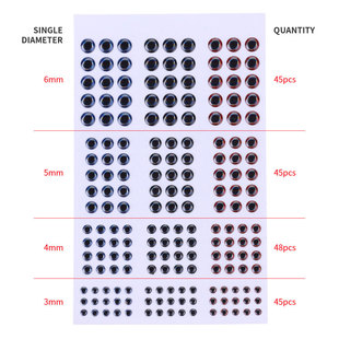 路亚仿真3D鱼眼睛diy路亚钓鱼饵配件183pcs水滴眼睛贴纸厂家批发