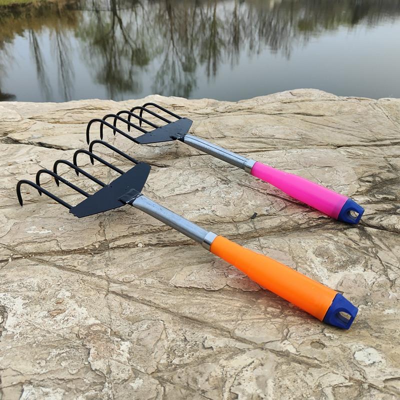 搂水草耙子挖生蚝蛤蜊田螺铁搂耙沙滩赶海工具家用园艺搂草耙