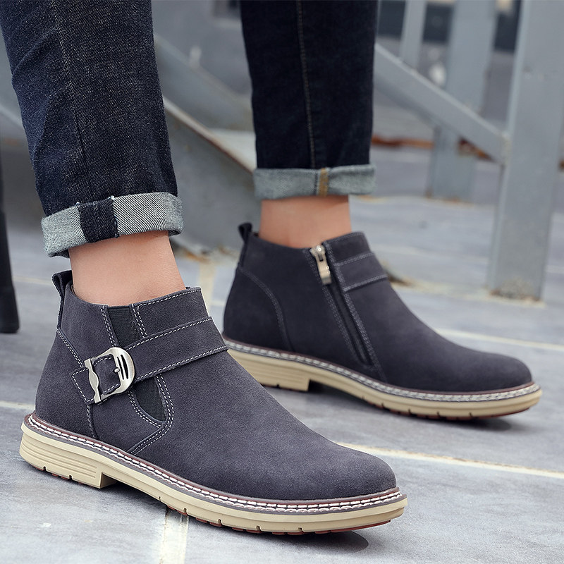 Spring Bootie Nubuck leather Riding boots 45 Large Gaobang Men's Shoes Chelsea 46 Extra large size Bootsin the Men's Shoes, Boots  category - from Buy2taobao.com to provide professional Taobao agent buy service