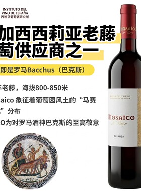 西班牙Mosaico Crianza杜罗河岸12个月法美桶老藤丹魄 醇厚葡萄酒