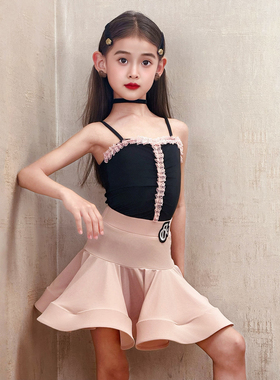 梵蒂恺新款夏季拉丁舞服女童网红高级感练功服儿童演出服舞蹈服