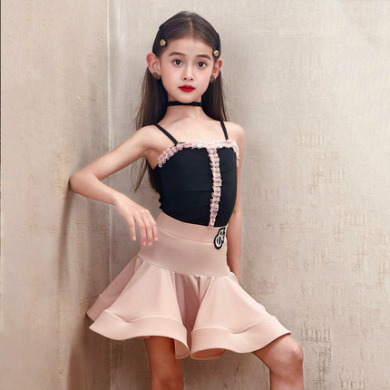 梵蒂恺2025新款夏季拉丁舞服女童高级感练功服儿童演出服舞蹈服