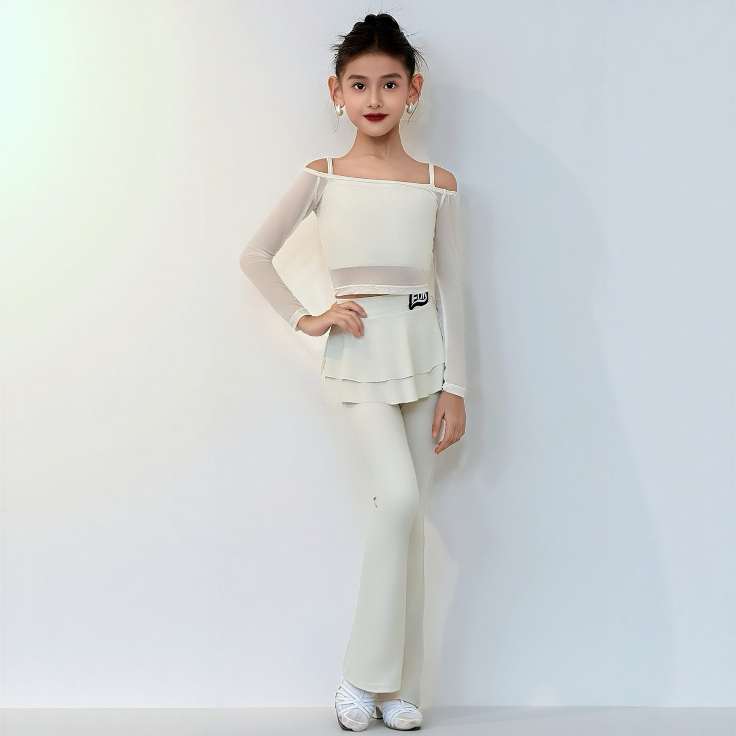 梵蒂恺女童拉丁舞长裤少儿修身练功裤儿童舞蹈集训高弹形体裤裤子