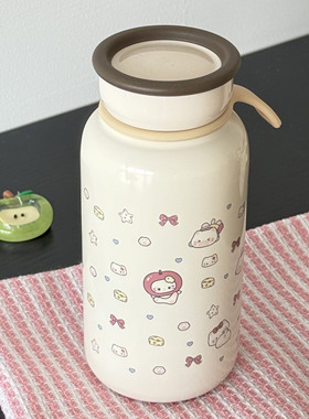 满铺碎花HelloKitty304不锈钢牛奶杯与叠叠杯创意搭配组合套装
