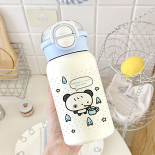 “Remember to Drink”黑白熊猫爱喝水の双饮蓝盖保温杯+马克杯
