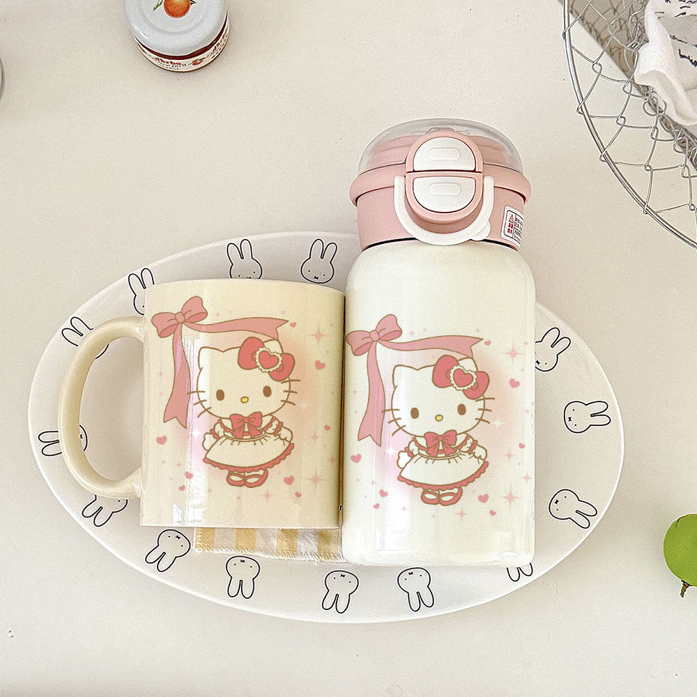 三丽鸥系列甜心Kitty粉色双饮盖保温杯陶瓷马克杯便携式杯子,个性定制/设计服务/DIY,保温杯,淘宝优惠券,粉丝福利购,淘宝优惠卷
