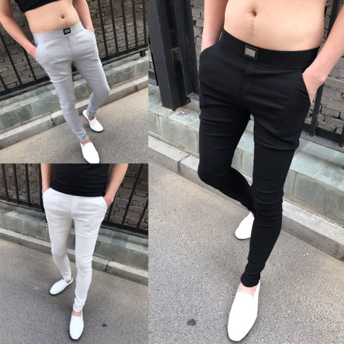 快手红人夏季修身小脚九分裤